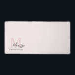 Minimalistic Monogram Initial & Name Pastel Pink  Desk Mat<br><div class="desc">Enhance your workspace with our Minimalistic Monogram Initial & Name Pastel Pink Desk Mat. This stylish and functional desk mat features a clean design with a personalised monogram and name, adding a touch of elegance to your office or study area. Crafted with high-quality materials, it offers a smooth surface for...</div>