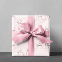 Minimalistic Monogram Initial & Name Pastel Pink