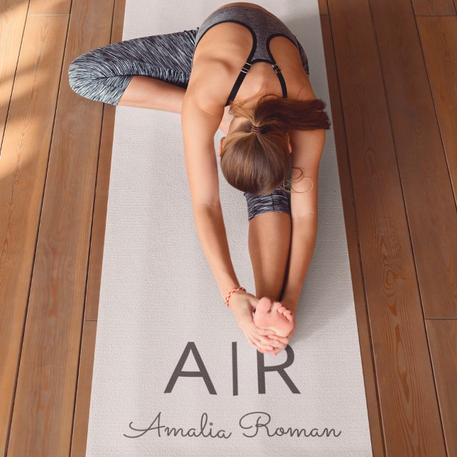 Minimalistic Monogram Initial & Name Pastel Pink Yoga Mat (Creator Uploaded)