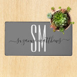Minimalistic Monogram Initials Calligraphy Desk Mat<br><div class="desc">This design was created though digital art. It may be personalised in the area provided by changing the photo and/or text. Or it can be customised by choosing the click to customise further option and delete or change the colour the background, add text, change the text colour or style, or...</div>
