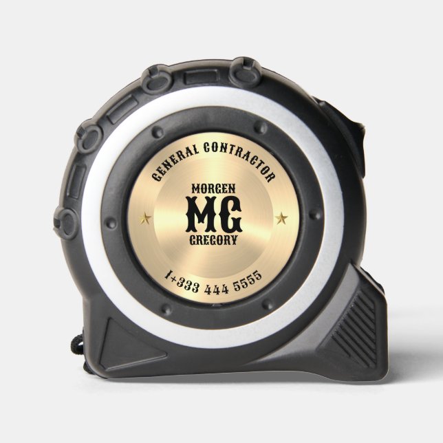 Minimalistic Monogram Metallic Gold Background 1 (Front)
