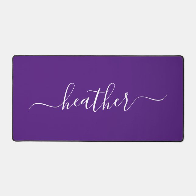 Minimalistic Monogram Name Calligraphy Desk Mat (Front)