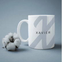     Minimalistic Monogram & Name Elegant Blue Grey