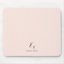 Minimalistic Monogram Name Elegant Blush Pink