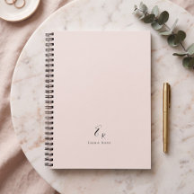 Minimalistic Monogram Name Elegant Blush Pink