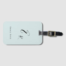 Minimalistic Monogram Name Elegant Mint Green