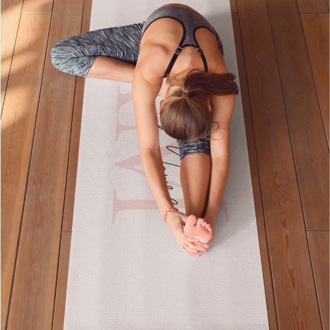 "Minimalistic Monogram Personalised Pastel Pink  Yoga Mat (Creator Uploaded)