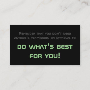 Minimalistic motivational quote for mental health business card