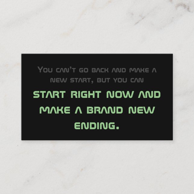 Minimalistic motivational quote for mental health business card (Front)