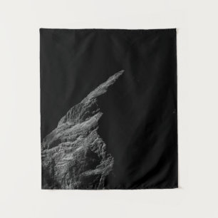 Minimalistic mountain in black and white tapestry