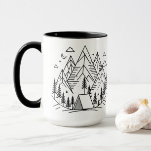 Minimalistic Mountains Camping Mug