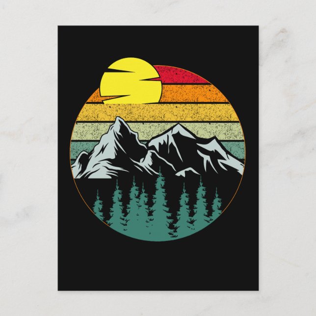 Minimalistic Mountains Nature camping Hiking Postcard (Front)