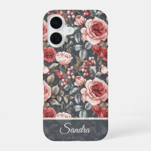 Minimalistic Mum Gift Rose Flower Name iPhone 16 Case