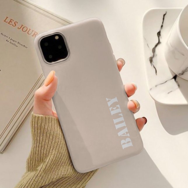 Minimalistic Neutral Beige Custom Name Case-Mate iPhone Case (Creator Uploaded)