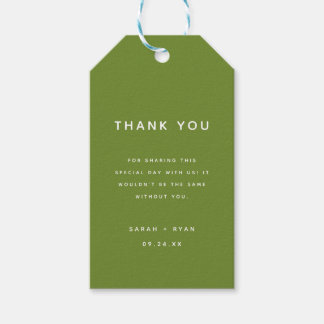 Minimalistic Olive Green Wedding Favor Thank You Gift Tags
