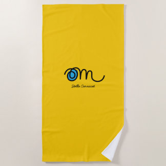Minimalistic Om Handwritten Personalized Beach Towel