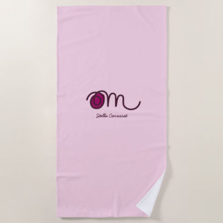 Minimalistic Om Handwritten Personalized Beach Towel
