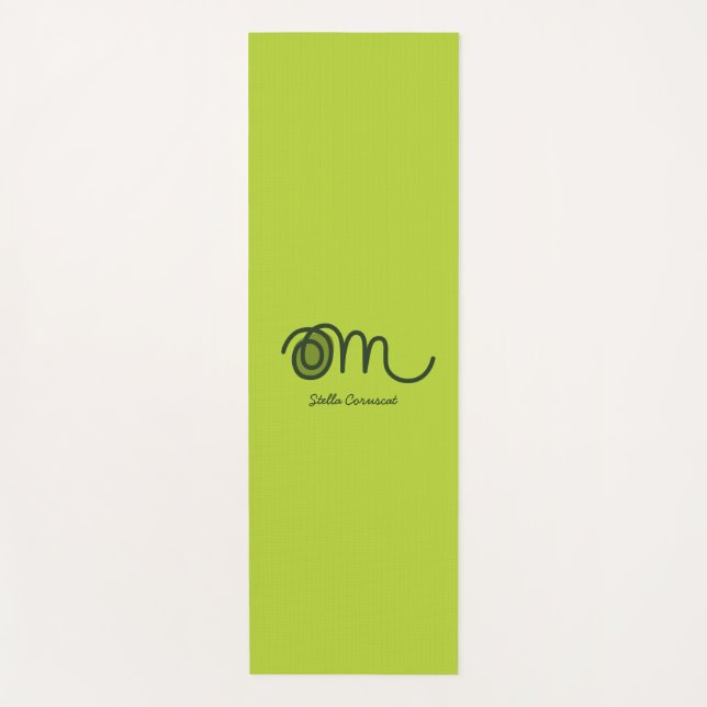 Minimalistic Om Handwritten Personalized Yoga Mat (Front)