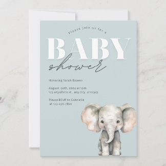 Minimalistic Pastel Baby Shower Invitation