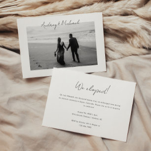 Minimalistic Photo Elopement & Wedding Reception Invitation