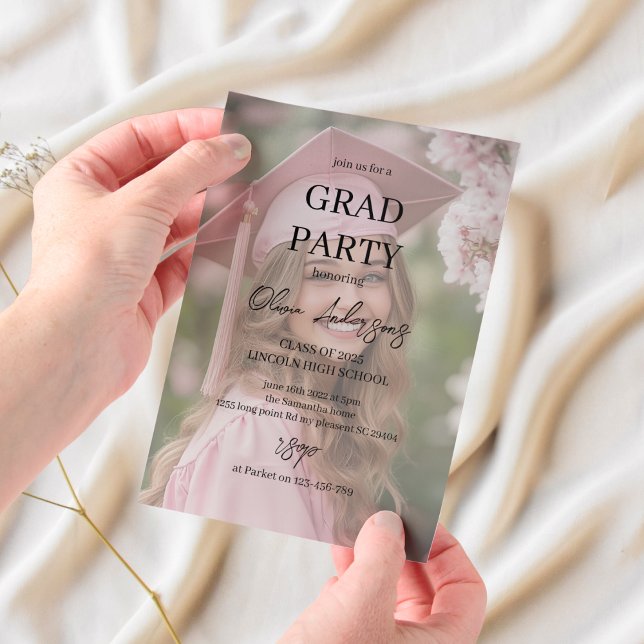 Minimalistic Photo Graduation Party | Elegant Vellum Invitations (Creator Uploaded)