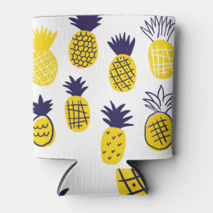 Minimalistic pineapples, colourful abstract design can cooler