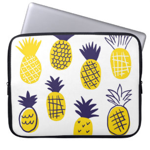 Minimalistic pineapples, colourful abstract design laptop sleeve