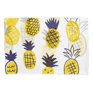 Minimalistic pineapples, colourful abstract design pillowcase