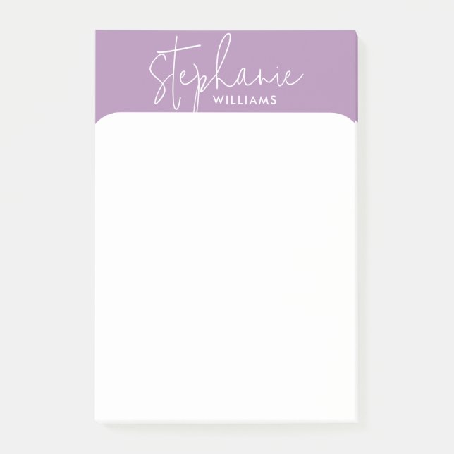 Minimalistic pink and white Custom name Post-it Notes (Front)