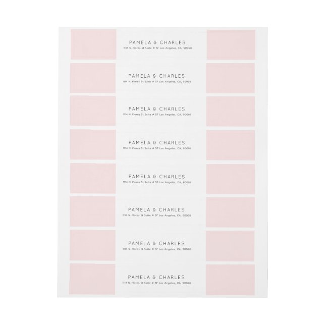 Minimalistic pink and white geometric design wrap around label (Sheet)