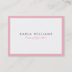 Minimalistic Pink Border On White Business Card