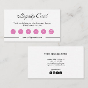 Minimalistic Pink Detail Modern Loyalty Card