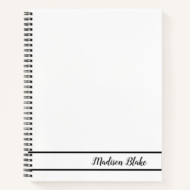 Minimalistic Plain White Notebook (Front)