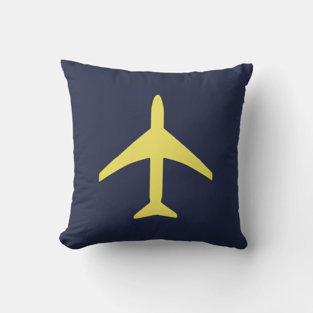 Minimalistic Plane Aeroplane Aviation Fly Cushion (Front)