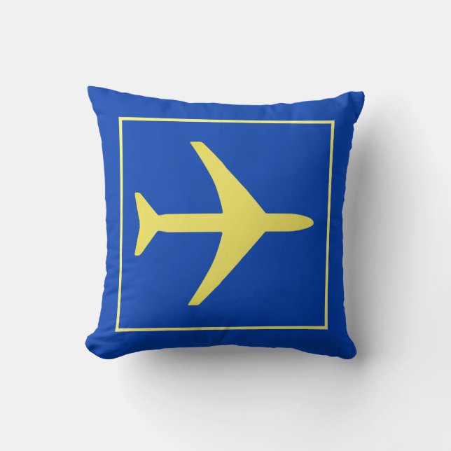 Minimalistic Plane Aeroplane Aviation Fly Cushion (Front)