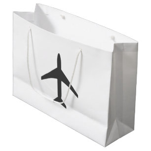 Minimalistic Plane Aeroplane Aviation Fly Large Gift Bag