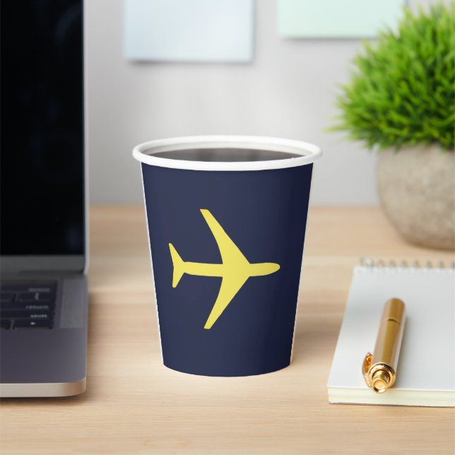 Minimalistic Plane Aeroplane Aviation Fly Paper Cups (Insitu)