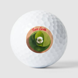 "Minimalistic Planet: Save Earth Design on Value W Golf Balls