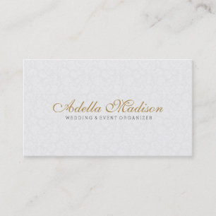 Minimalistic Plush White With Black & Gold Business Card
