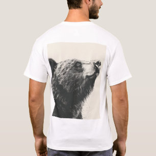 Minimalistic Polar Bear Illustration on White Back T-Shirt