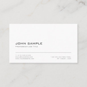 Minimalistic Professional Elegant Modern White Business Card