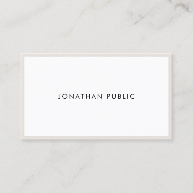 Minimalistic Professional Elegant Sleek Plain Top Business Card (Front)