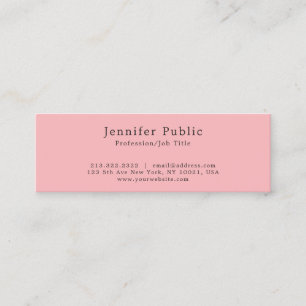 Minimalistic Professional Modern Elegant Pink Mini Business Card