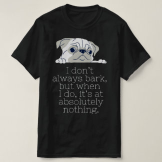 Minimalistic Pug Black T-Shirt: Bark T-Shirt