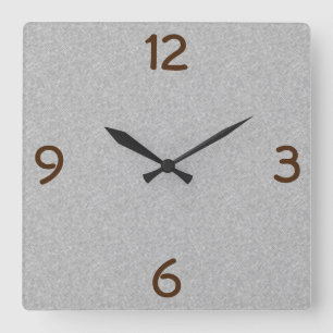 Minimalistic Quarterly Digits Grey Square Wall Clock