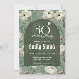 Minimalistic Ranunculus Themed Daughter’S Birthday Invitation
