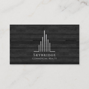 Minimalistic Real Estate Logo   Drk Wood Business Card