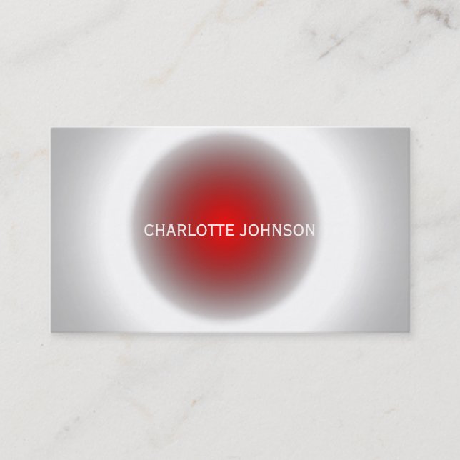 Minimalistic Red Circle Vip Business Card (Front)