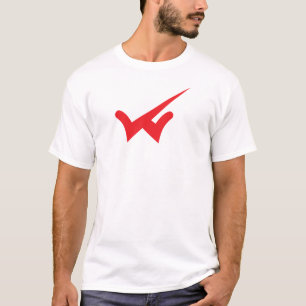 Minimalistic Red Letter W with Right sign T-Shirt