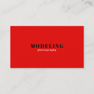 Minimalistic Red & White Modelling Photography Business Card
